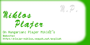 miklos plajer business card